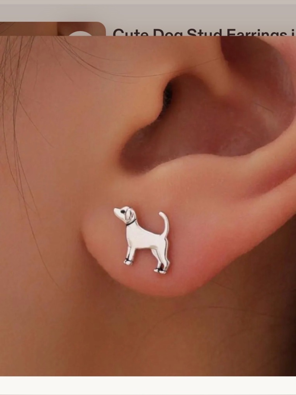 Silver Rain Sterling Silver Dog Stud Earrings